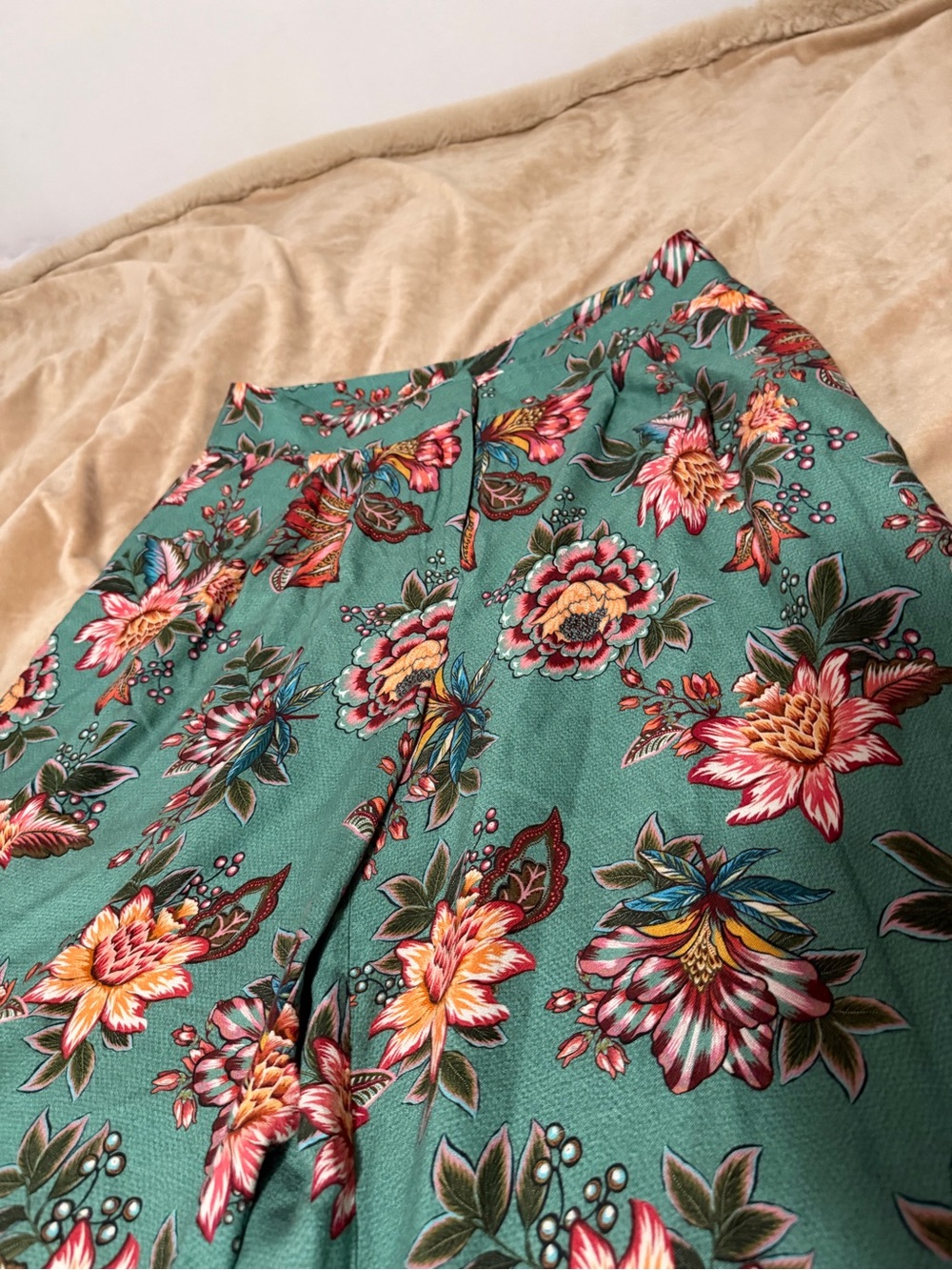 Anthropologie Farm Rio Floral Wide-Leg Pants in Sage Women’s Small - Picture 3 of 4